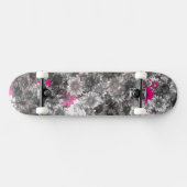 Skateboard Fleurs roses et gris (Horz)
