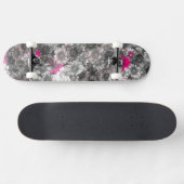 Skateboard Fleurs roses et gris (Horz)