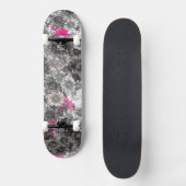 Skateboard Fleurs roses et gris (Recto)