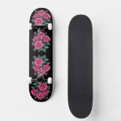 Skateboard Fleurs roses roses (Recto)