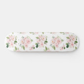 Skateboard Fleurs roses, Roses roses, Fleurs Aquarelles (Horz)