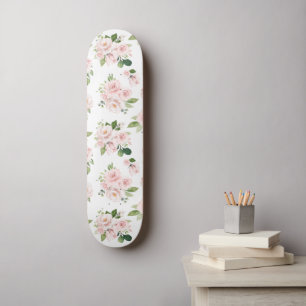 Skateboard Fleurs roses, Roses roses, Fleurs Aquarelles