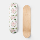 Skateboard Fleurs roses, Roses roses, Fleurs Aquarelles (Recto)