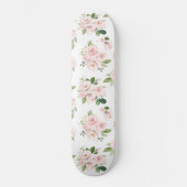 Skateboard Fleurs roses, Roses roses, Fleurs Aquarelles (Recto)