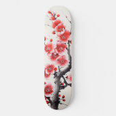 Skateboard Fleurs rouges en fleurs (Recto)