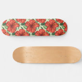 Skateboard Fleurs rouges motifs à fleurs tropicales (Horz)