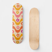 Skateboard Fleurs Super mignonnes motif sur ondes rétro (Recto)