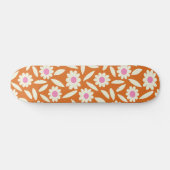 Skateboard Fleurs super Retro Daisies Motif sur orange (Horz)