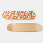 Skateboard Fleurs super Retro Daisies Motif sur orange (Horz)
