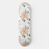Skateboard fleurs sur arrière - plan blanc (Recto)