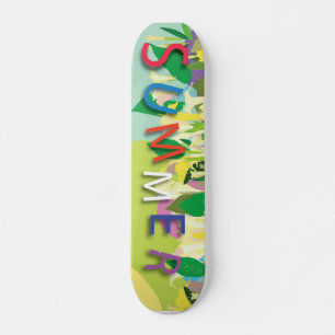Skateboard fleurs tropicales d'été