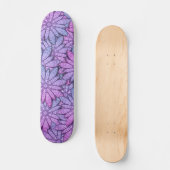 Skateboard Fleurs violettes amusantes (Recto)