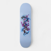 Skateboard Fleurs violettes de dragon bleu (Recto)