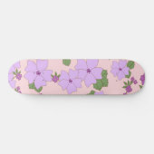 Skateboard Fleurs Violettes, Modèle Floral, Motif De Fleurs (Horz)