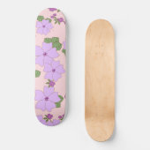 Skateboard Fleurs Violettes, Modèle Floral, Motif De Fleurs (Recto)