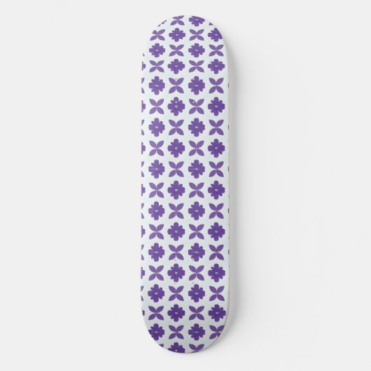 Skateboard Fleurs violettes sur fond clair (Recto)