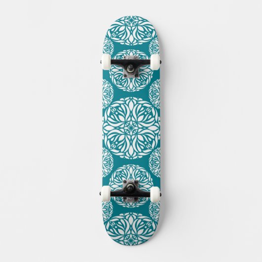 Skateboard Flocon de neige floral d'hiver (Recto)