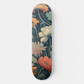 Skateboard Floral bleu marine (Recto)