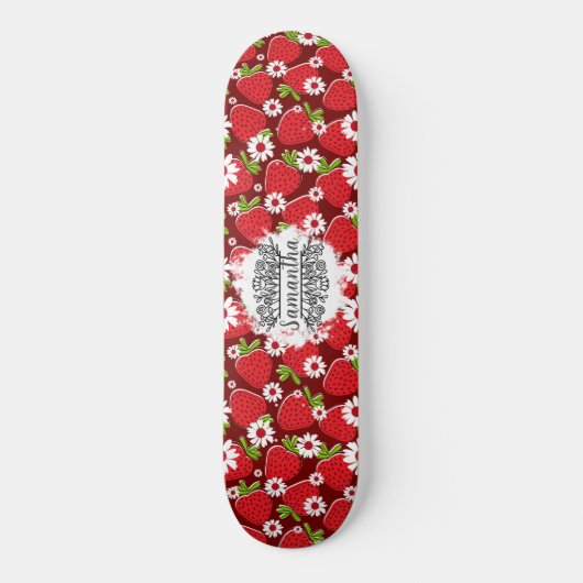 Skateboard Floral en aardbeien (Voorkant)