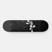 Skateboard floral noir et blanc minimal (Horz)