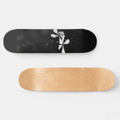 Skateboard floral noir et blanc minimal (Horz)