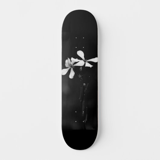 Skateboard floral noir et blanc minimal (Recto)