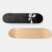 Skateboard floral noir et blanc minimaliste (Horz)