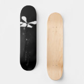 Skateboard floral noir et blanc minimaliste (Recto)