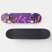 Skateboard Floral Pink Purple Yellow Autumn Leaf (Horz)