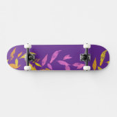 Skateboard Floral Pink Purple Yellow Autumn Leaf (Horz)