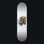 Skateboard Floral skull with Crown<br><div class="desc">Cette conception peut être personnalisée en choisissant l'option personnaliser pour ajouter du texte ou apporter d'autres modifications. Si ce produit a la possibilité de transférer la conception à un autre article, s'il vous plaît assurez-vous d'ajuster la conception pour s'adapter si nécessaire. Contactez-moi à colorflowcreations@gmail.com si vous souhaitez avoir cette conception...</div>