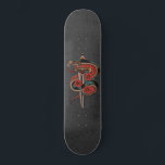 Skateboard Floral Snake & Sword Grunge Illustration Esoteric<br><div class="desc">Ce skateboard cool avec illustration de serpent à fleurs ferait un cadeau merveilleux pour quelqu'un qui aime le skateboard!</div>