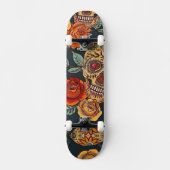 Skateboard Floral Sugar Skull Shirt, Day of the Dead (Recto)