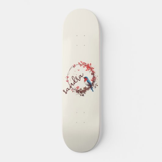 Skateboard Flore d'oiseaux de printemps (Recto)