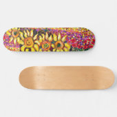 Skateboard FLORE EN TOSCANE, vert rouge rose jaune (Horz)