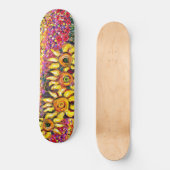 Skateboard FLORE EN TOSCANE, vert rouge rose jaune (Recto)