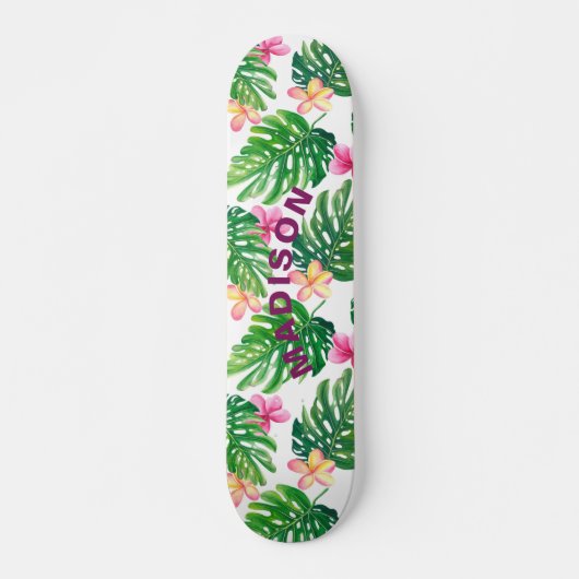 Skateboard Flore tropicale moderne fille personnalisée (Devant)