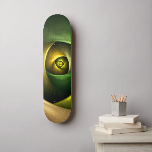 Skateboard Flore verte Florale moderne Art Abstrait Motif #23
