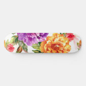 Skateboard Flores d'aquarelle à fleurs vintages (Horz)