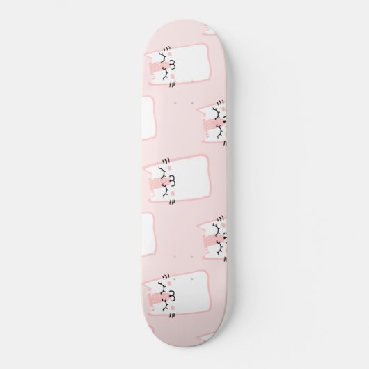 Skateboard Fluffy Kawaii Fraise Marshmallow Kitties (Recto)