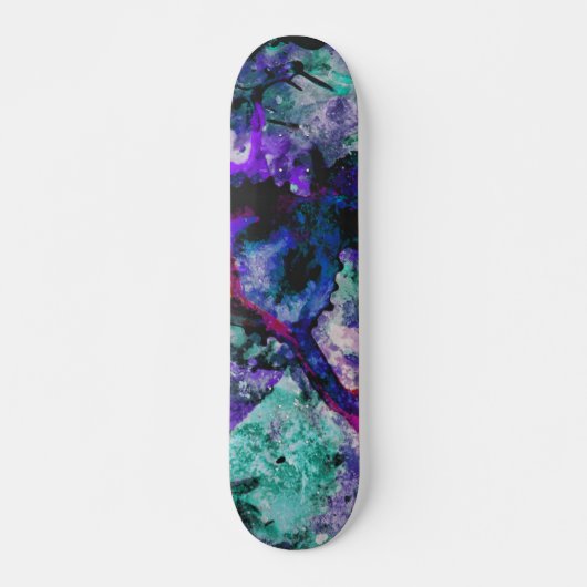 Skateboard Fluorite Crystal Geode Marbre Abstrait (Devant)