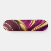 Skateboard Flux Abstrait Art-Fuchsia violet et or- (Horz)