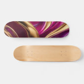 Skateboard Flux Abstrait Art-Fuchsia violet et or- (Horz)