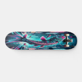 Skateboard "Flux de néon : Cyber Koi (Horz)