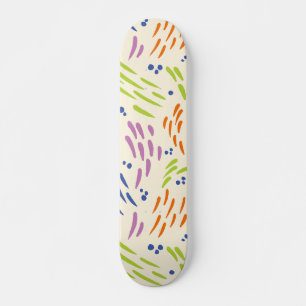 Skateboard Flux en bleu, orange, violet, vert et crème