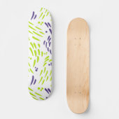 Skateboard Flux en vert citron et violet (Recto)