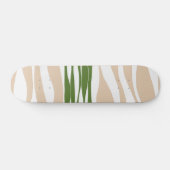 Skateboard Flux et reflux - Blanc, Sable et Vert Palmier (Horz)