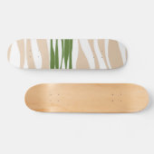 Skateboard Flux et reflux - Blanc, Sable et Vert Palmier (Horz)