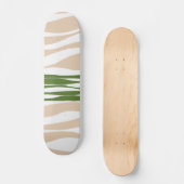 Skateboard Flux et reflux - Blanc, Sable et Vert Palmier (Recto)