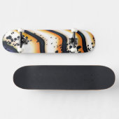 Skateboard Flux Orange Abstrait – Graphisme Moderne et Audaci (Horz)